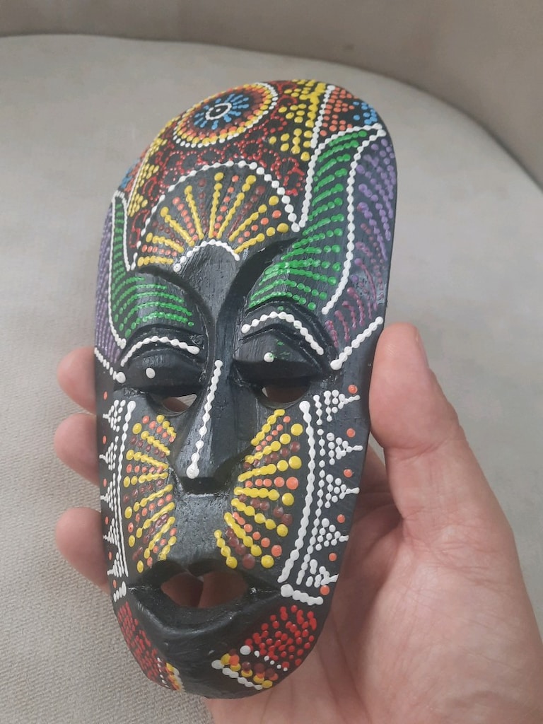 African ahşap el boyama mask dekor - 2