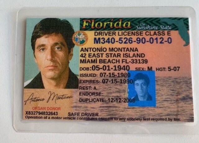 Tony Montana Kimlik Kartı