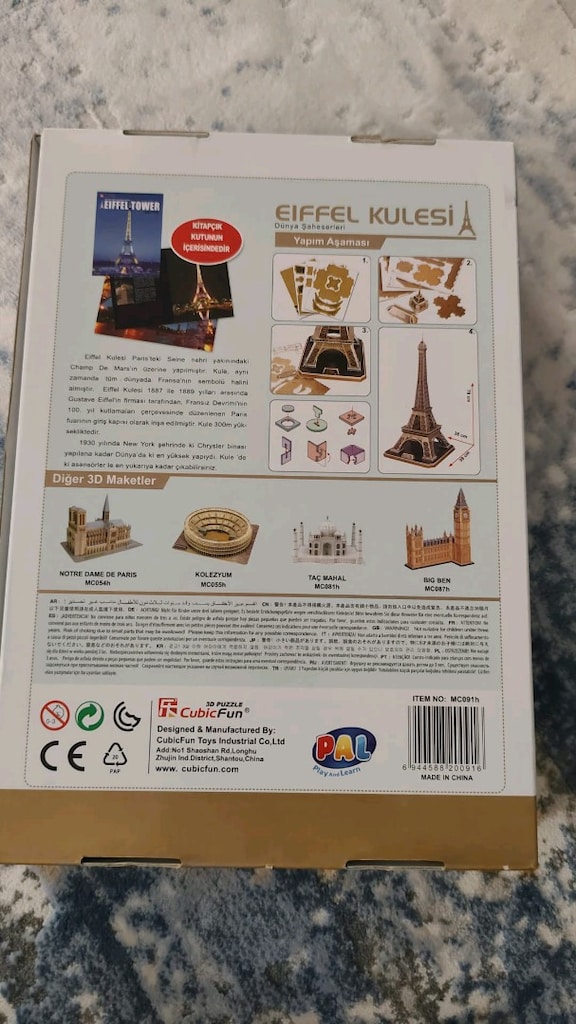 3D puzzle eyfel kulesi - 3