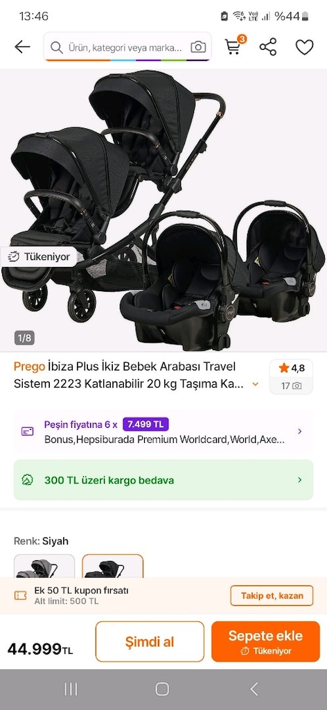 Prego Ibiza Plus İkiz bebek arabası - 14