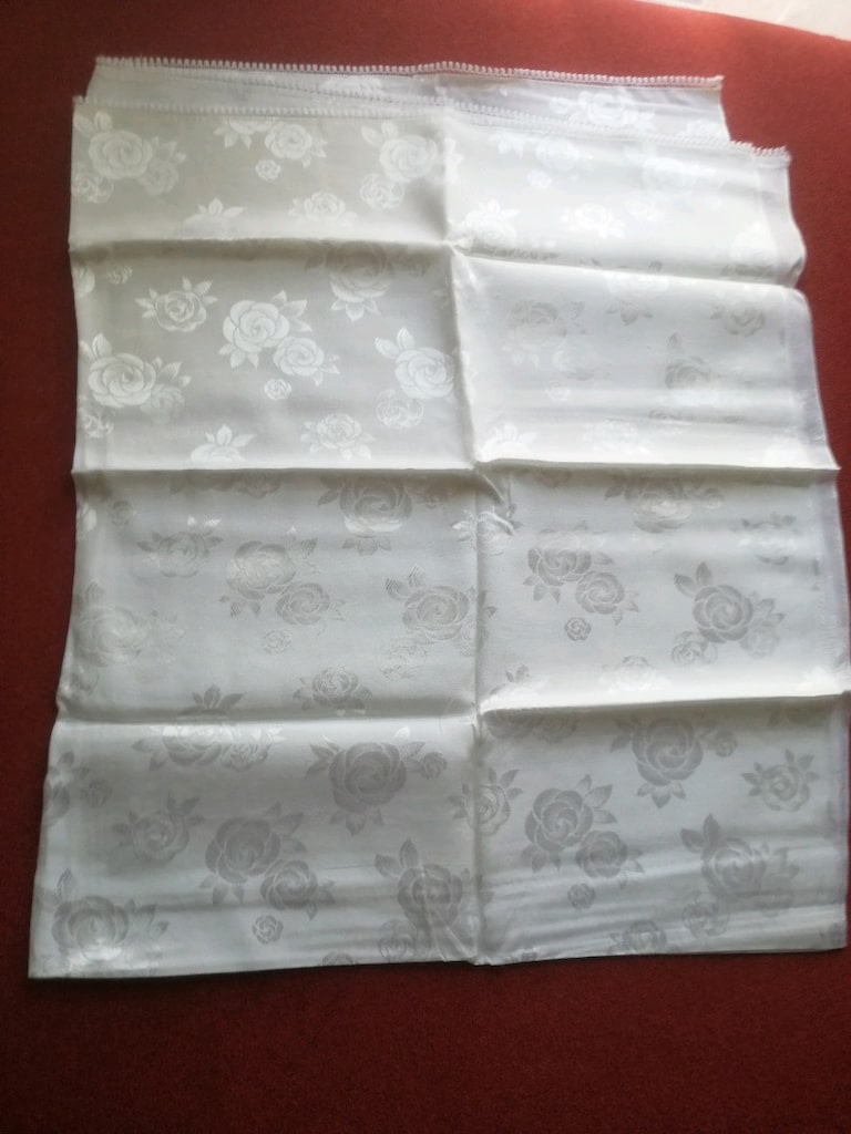 SIFIR VİNTAGE gül desenli beyaz saten örtü - 8