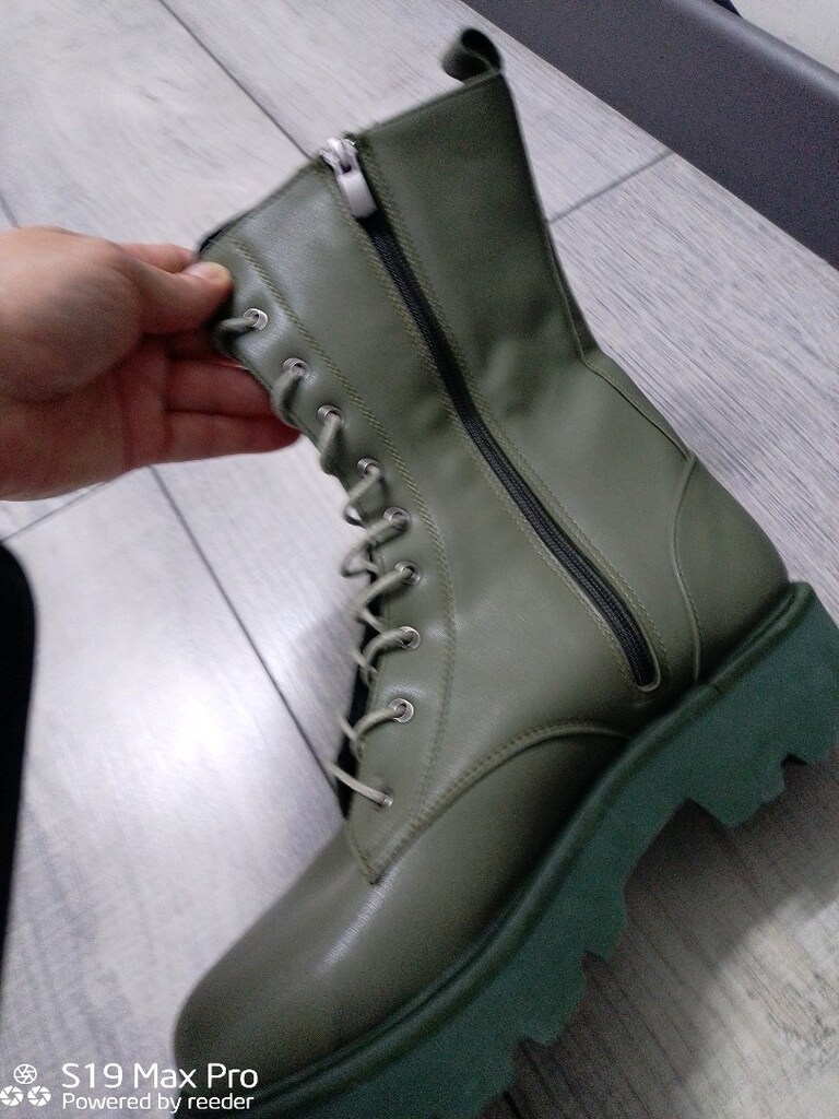 bayan sıfır çizme bot deri haki yeşili - 5