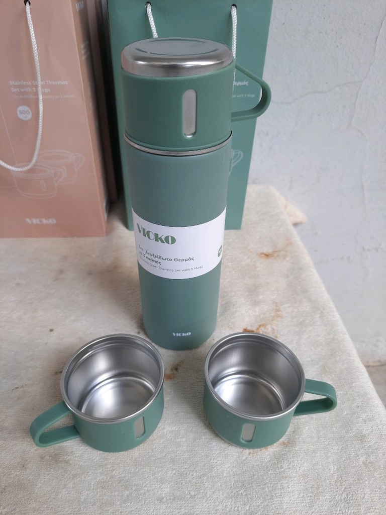 ÇELİK TERMOS 500ml. 3 ad. BARDAKLI - 5
