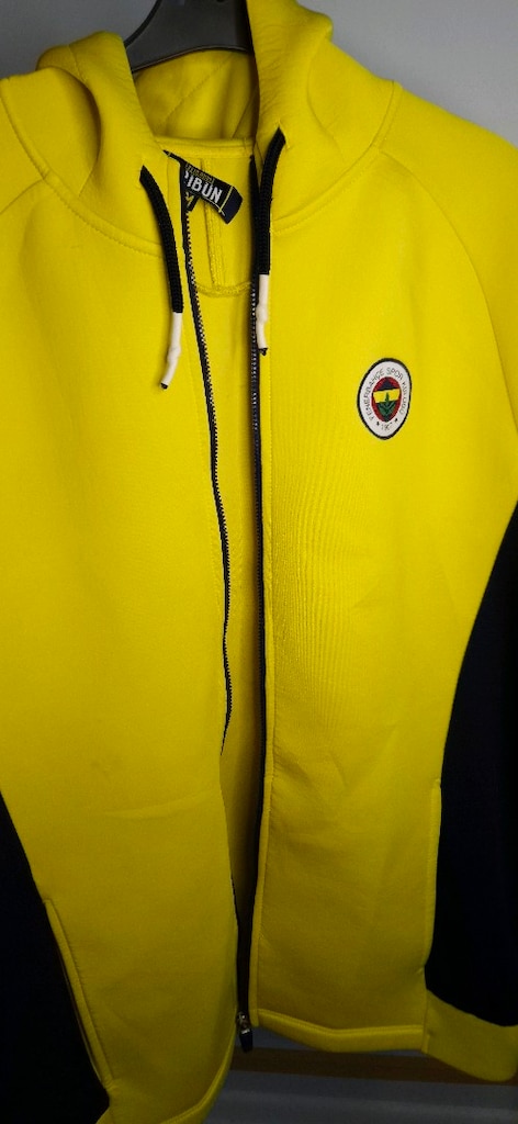 Orijinal Fenerium Tribün Serisi Sarı Lacivert Kapüşonlu Sweatshirt (M