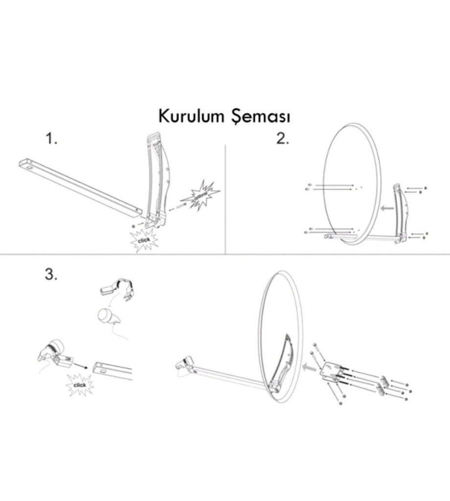SAB 80 cm Çanak Anten Takımı - 4
