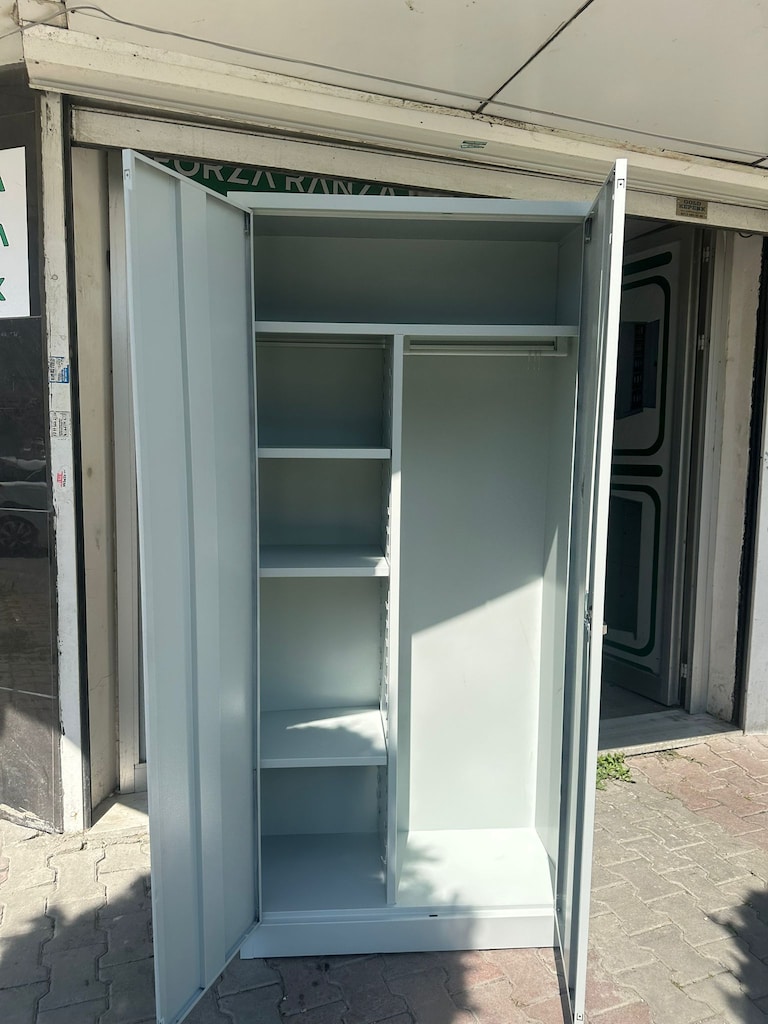 Şantiye işçi personel metal temizlik dolabı Beyaz renk - 3