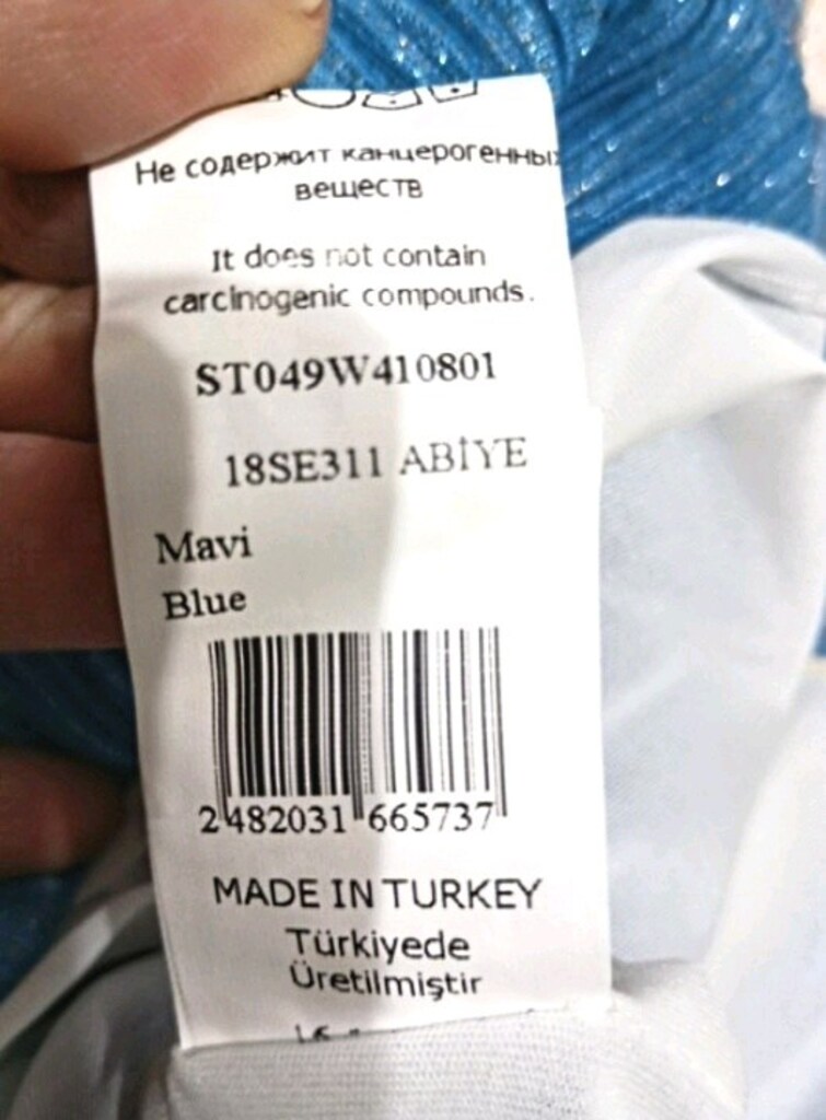 SETRE SİMLİ MAVİ BEYAZ ABİYE ELBİSE — görsel 10/12