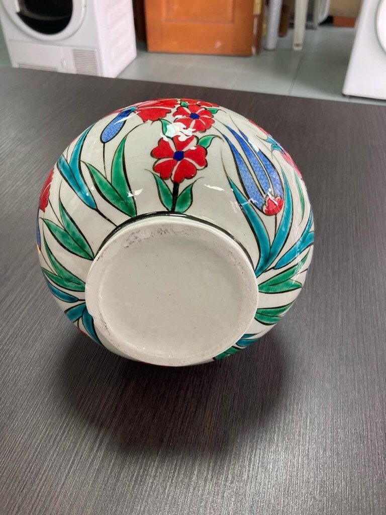 İznik çini Dekoratif Şık Ev Süsü Modern Seramik 30 cm Gözyaşı Vazo - 4