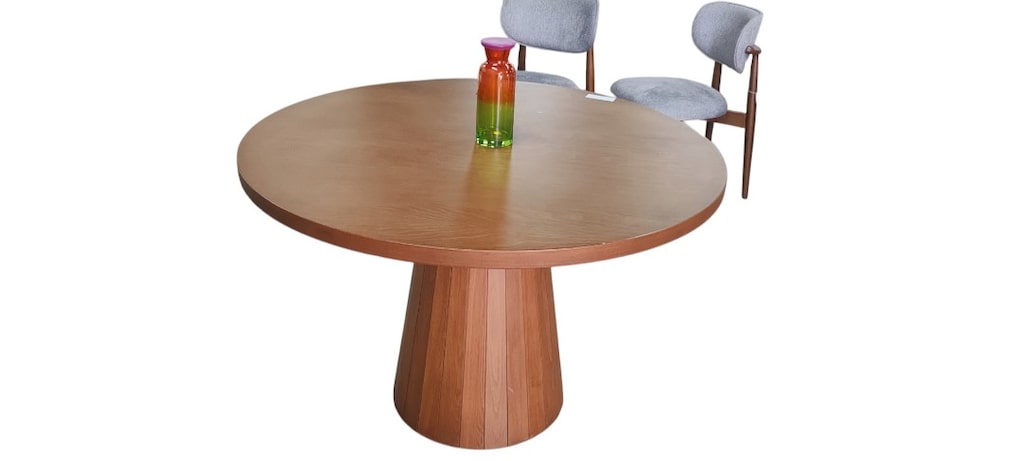 Modern Tasarım Ahşap Ayaklı 120 cm Çapında Yuvarlak Yemek Masası - 3