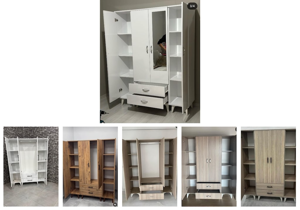4 kapaklı elbise dolabı xgzxmqmrkn - 6