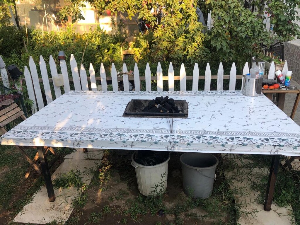 kalabalık aileler için mangal masa 2.20x1 m - 2