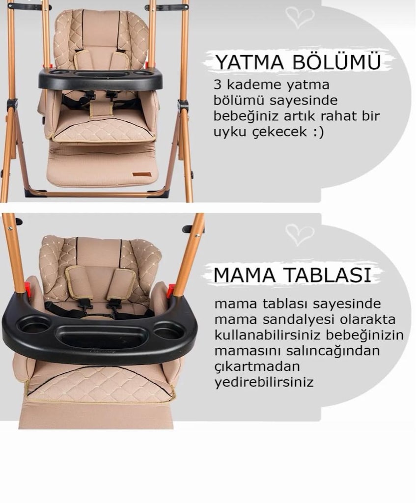 Tenteli, Tepsili Lüks Bebek Salıncağı – Temiz ve Eksiksiz - 2