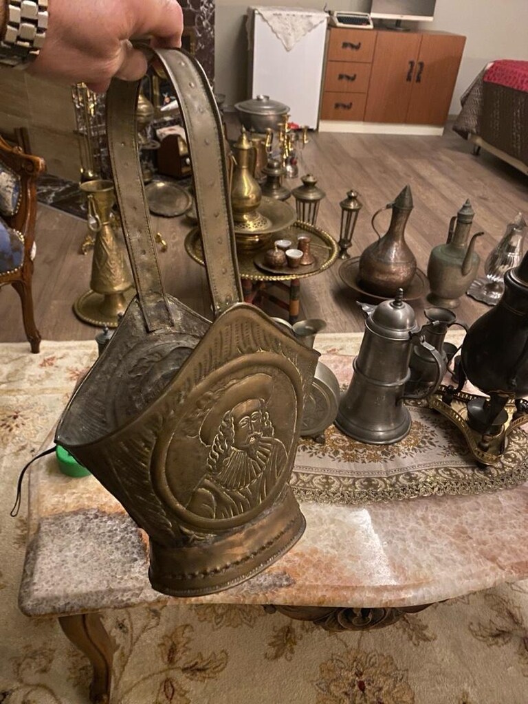 Antika Fransız bronz gazetelik - 4
