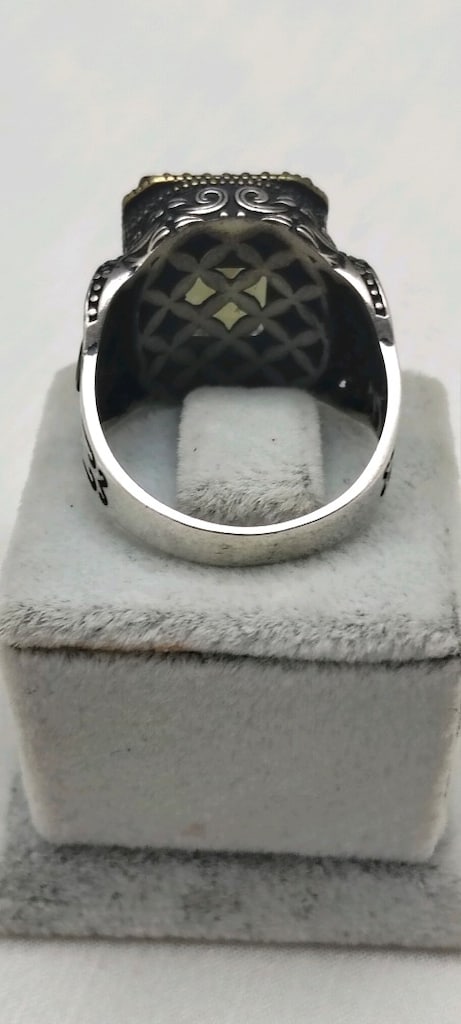 925 Ayar Gümüş Zultanit Taşlı Yaprak Motifli Erkek Yüzük – 12,5 Gram - 7