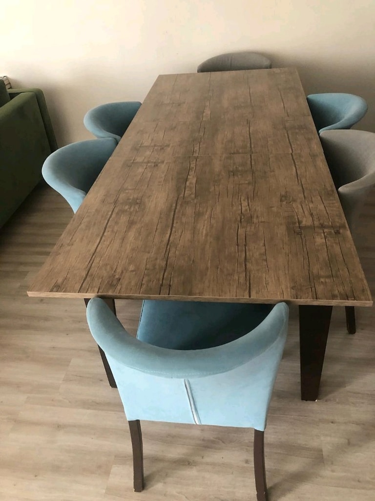 Ahşap Görünümlü Masa Takımı - 2