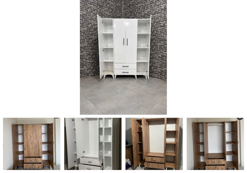 4 kapaklı elbise dolabı qomzfaebly - 2