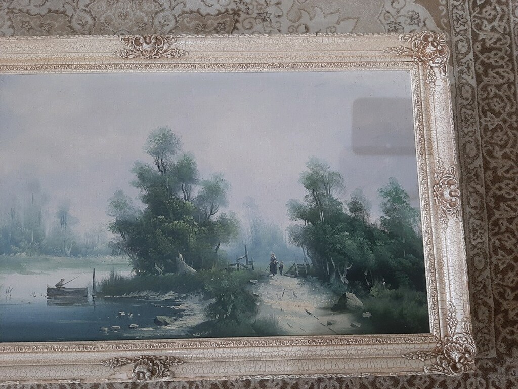 imzalı Antika Resim Yağlı Boya Resim Tablo 110cm/60cm - 3