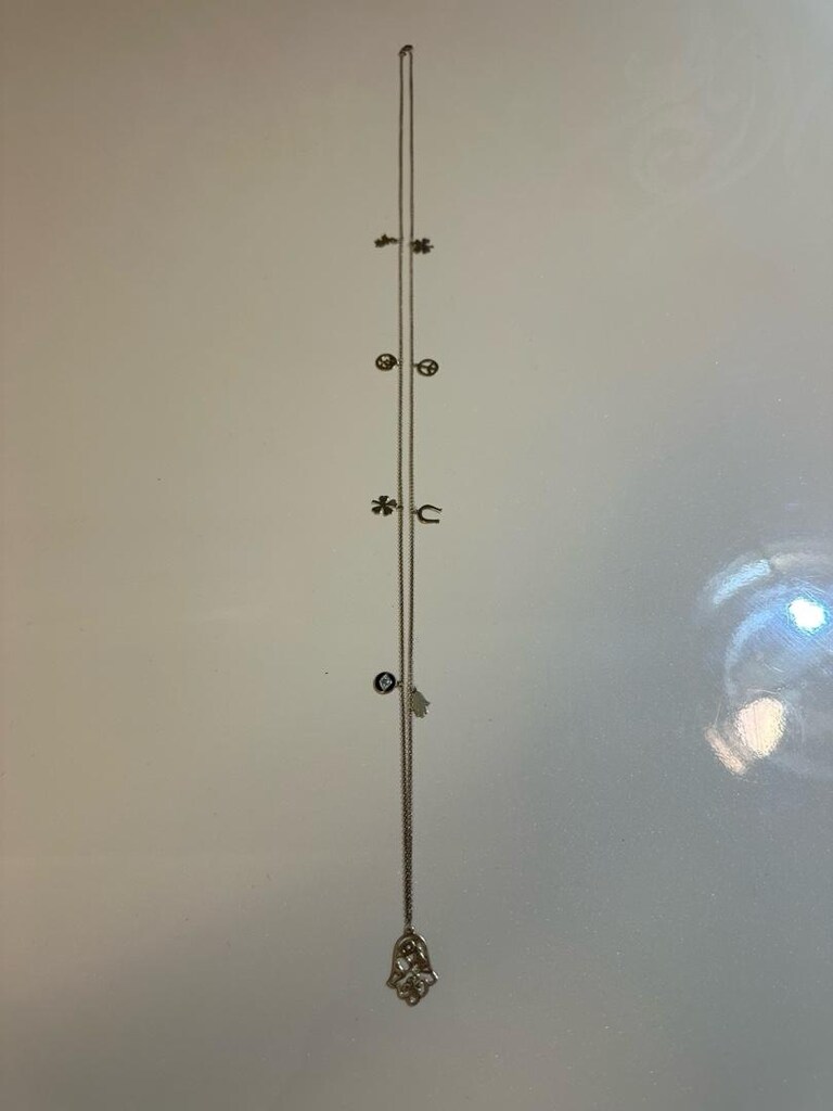 Gümüş şans kolyesi 58 cm , 11 gr gümüş - 7