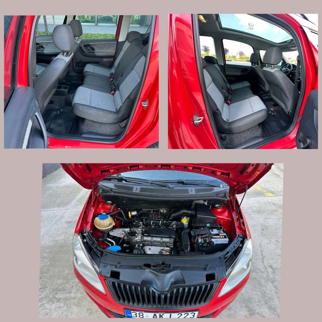 2010 Model Kırmızı Skoda Roomster Tüplü Aile Arabası - 3
