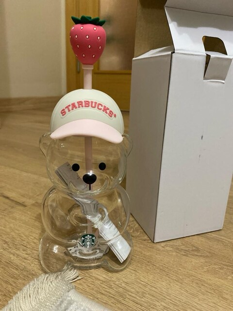 starbuck bearista çilek yaz cam bardak
