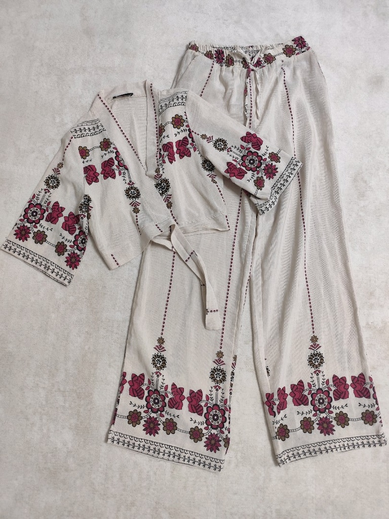 ETNİK KETEN BLUZ PANTOLON 2Lİ TAKİM otantik bohem - 4