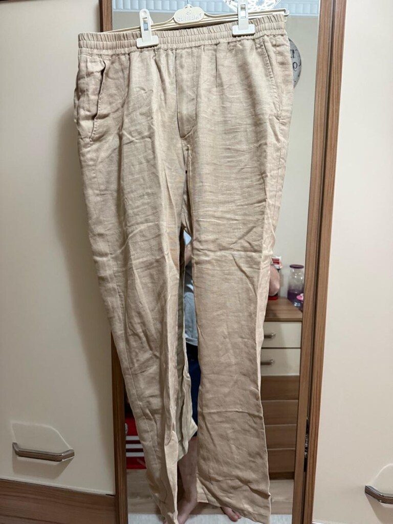 orijinal Bluemint Keten Jogger Pantolon Bej - 3