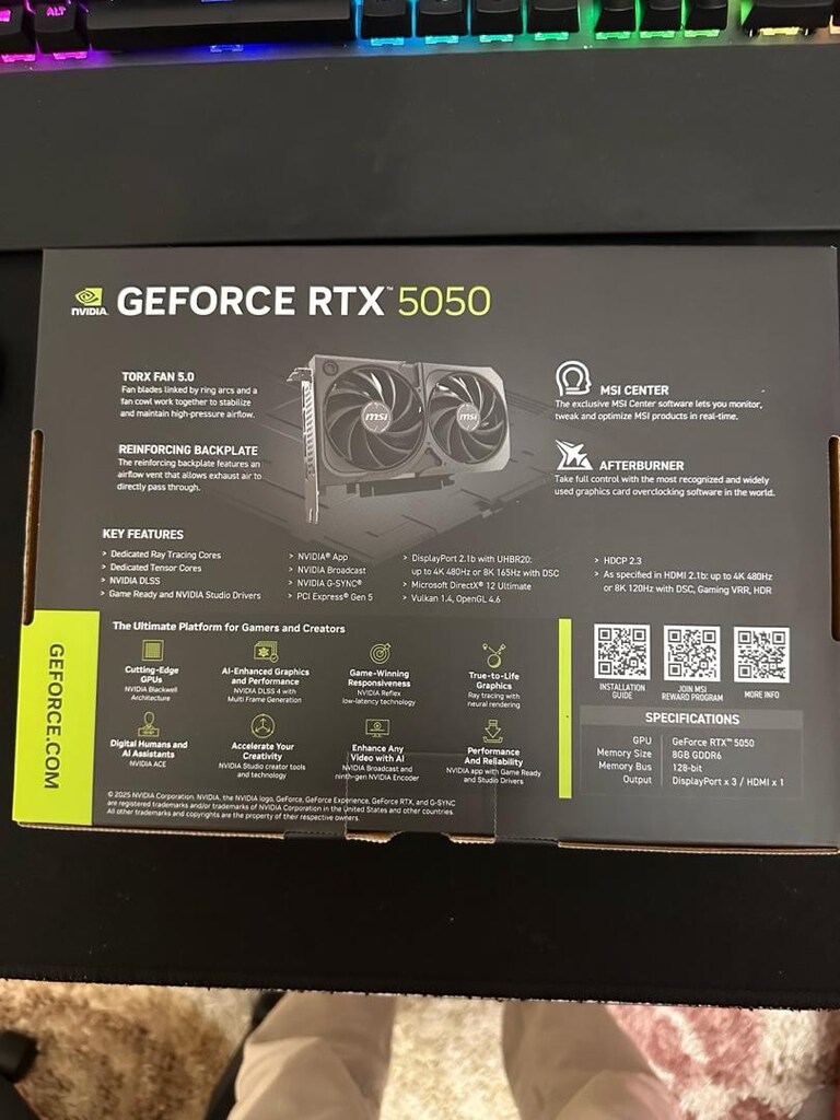 MSI RTX 5050 8G SHADOW 2X OC GDDR6 - 3