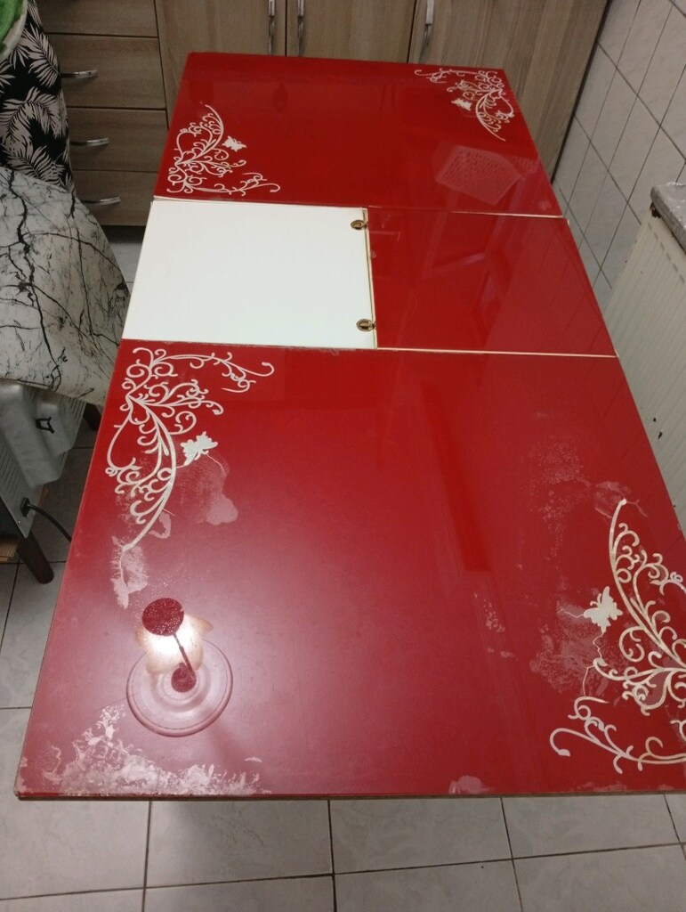 6 kişilik yemek masası açığı kapanıyor açılan orta kısım bir Tan bandı - 2