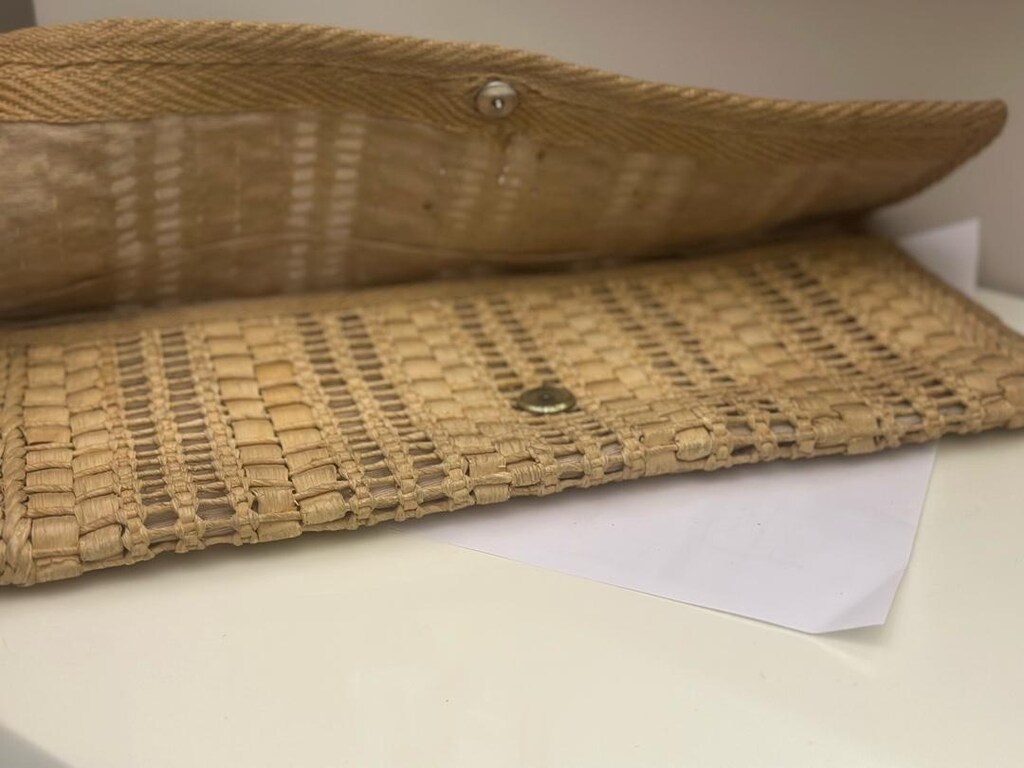 Vintege hasır el yapımı çanta 41 cm 19 cm - 7