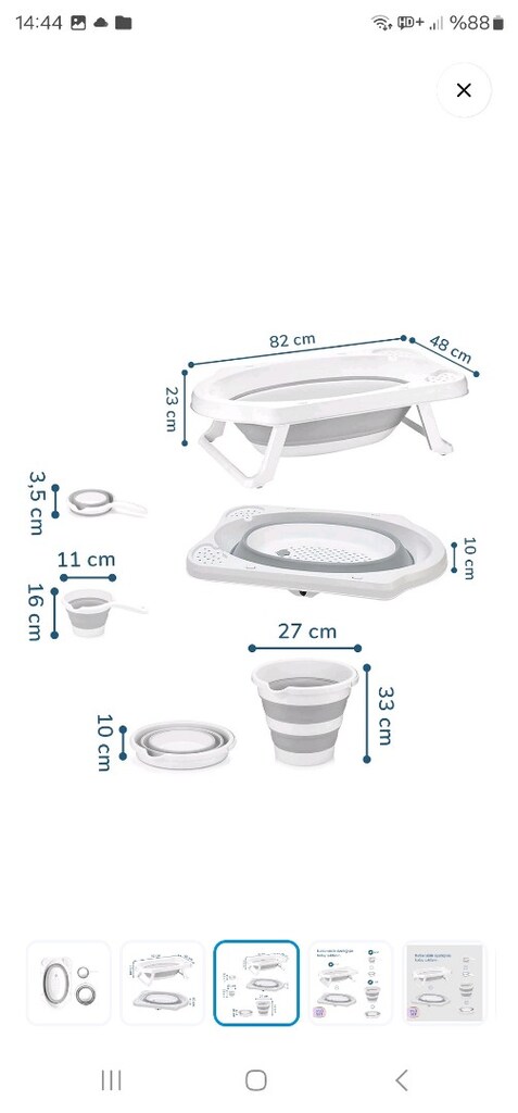SIFIR BABY PLUS KATLANABİLİR 3LÜ KÜVET SET - 2