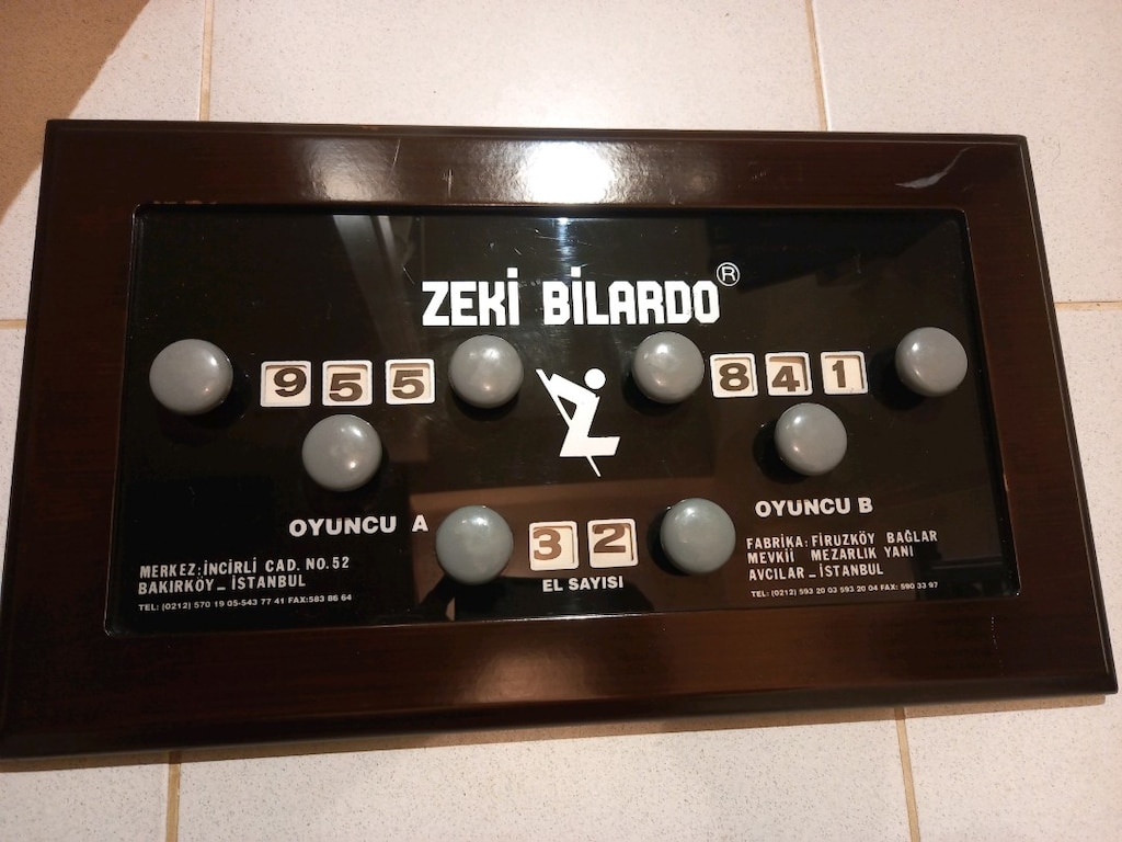 Zeki Bilardo Nostaljik Scoreboard Numaratör - 2