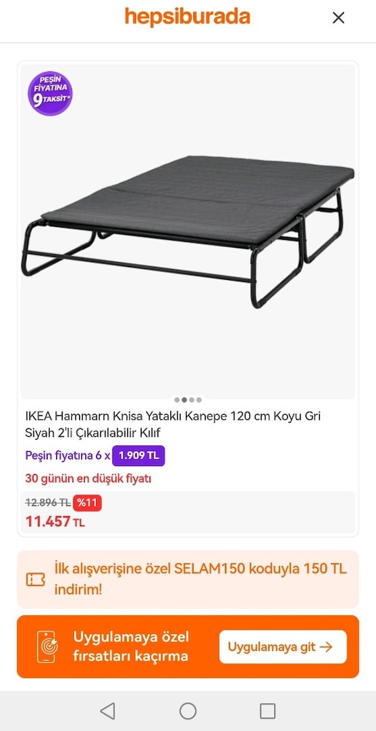 ikea yatak olabilen koltuk - 2
