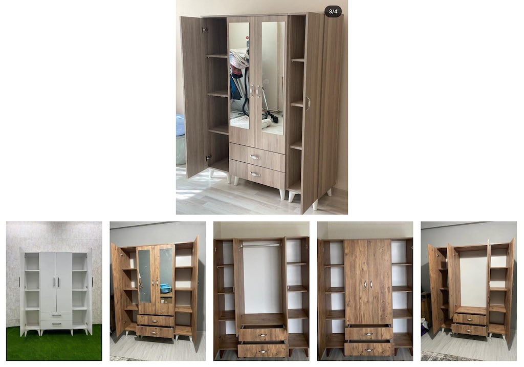 4 kapaklı elbise dolabı pbyyehaofg - 6