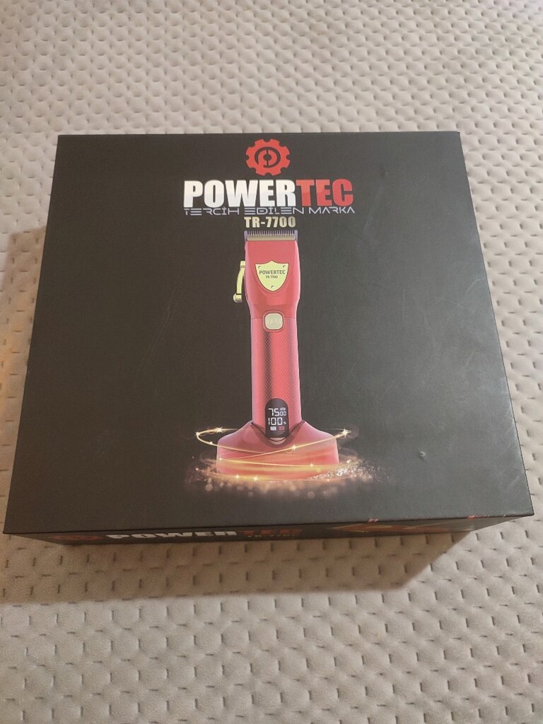 POWERTEC 7700 TRAŞ SAKAL MAKİNESİ KIRMIZI PROFESYONEL - 2