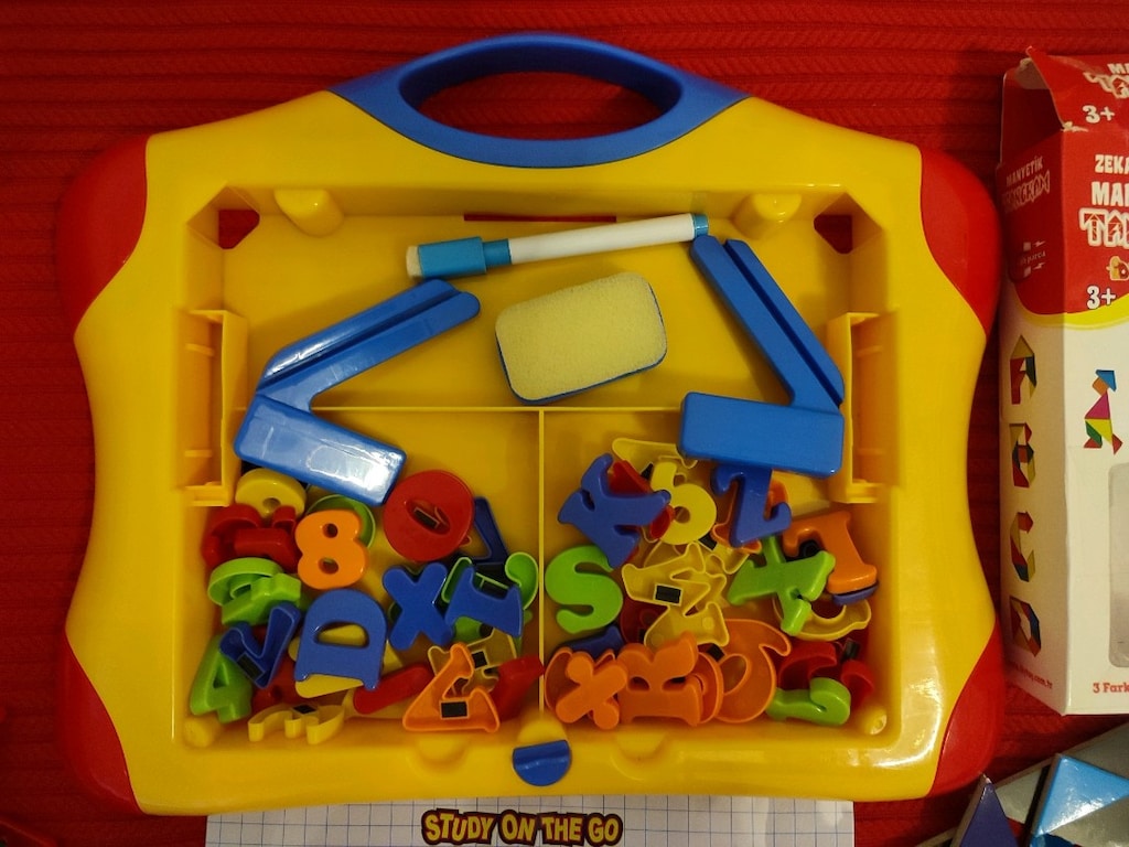 Manyetik yazı tahtası tangram harf rakam eğitici oyuncak - 12