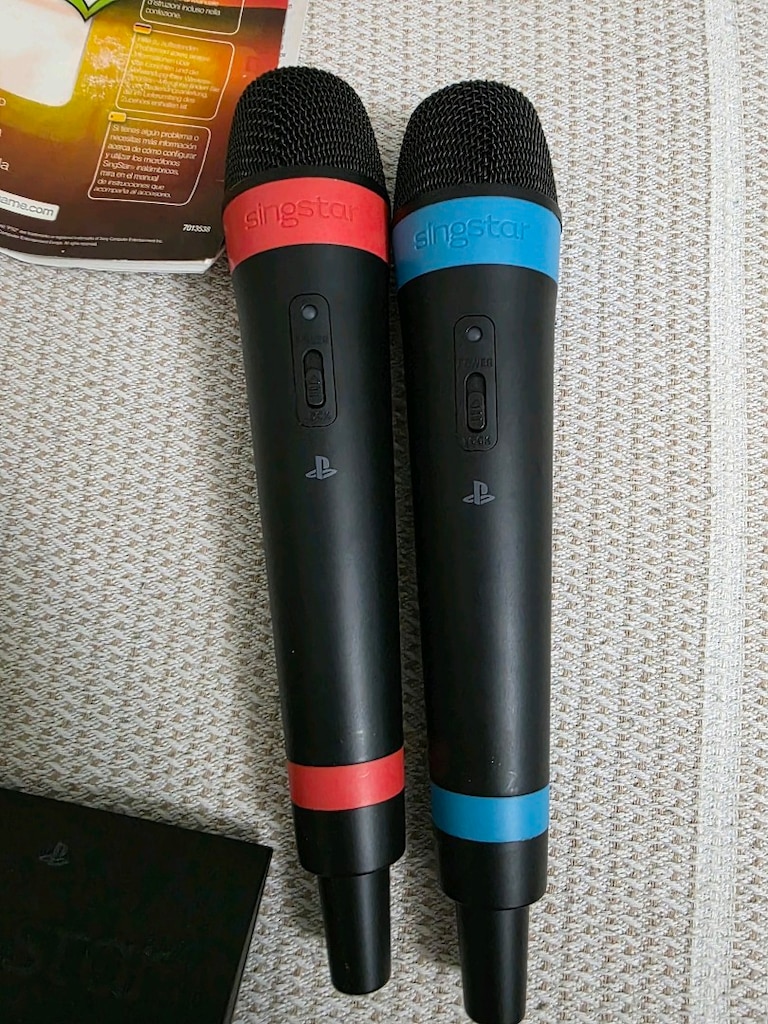 Singstar kablosuz karoke oyun mikrofonu kitapçığı poşeti birlikte