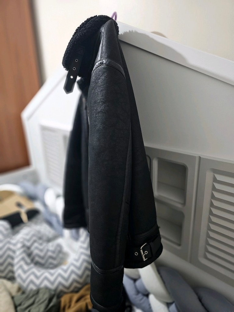 Zara Double-Faced Kürklü Biker Deri Mont - 3
