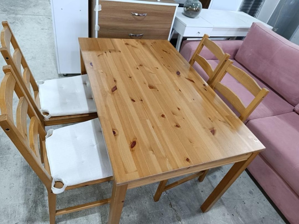 ahşap İkea masa 4 sandalye - 3