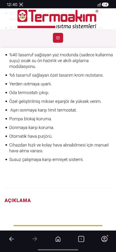 Termoakım Galaxi Smart S 24 kW Elektrikli Kombi - 4