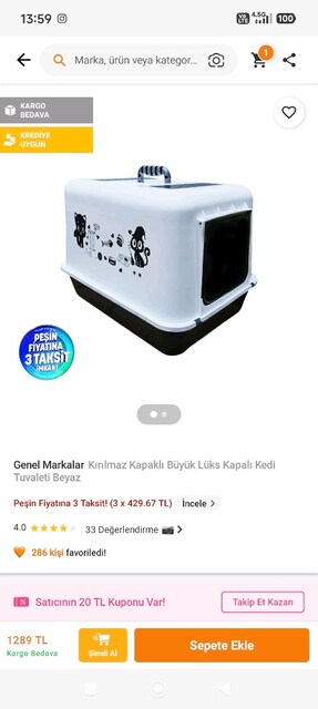 lüks kedi tuvaleti
