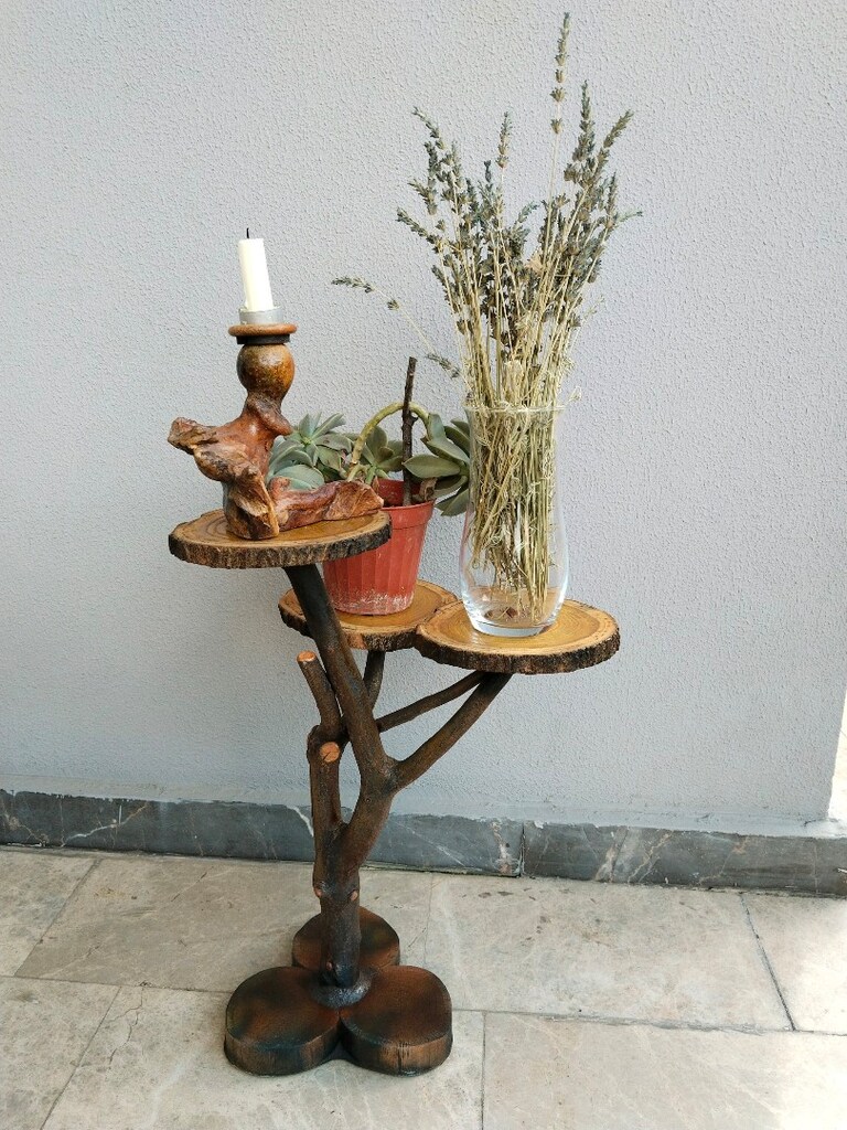 Elemeği Ahşap tasarım Üçlü SEHBA, ÇİÇEKLİK. - 3