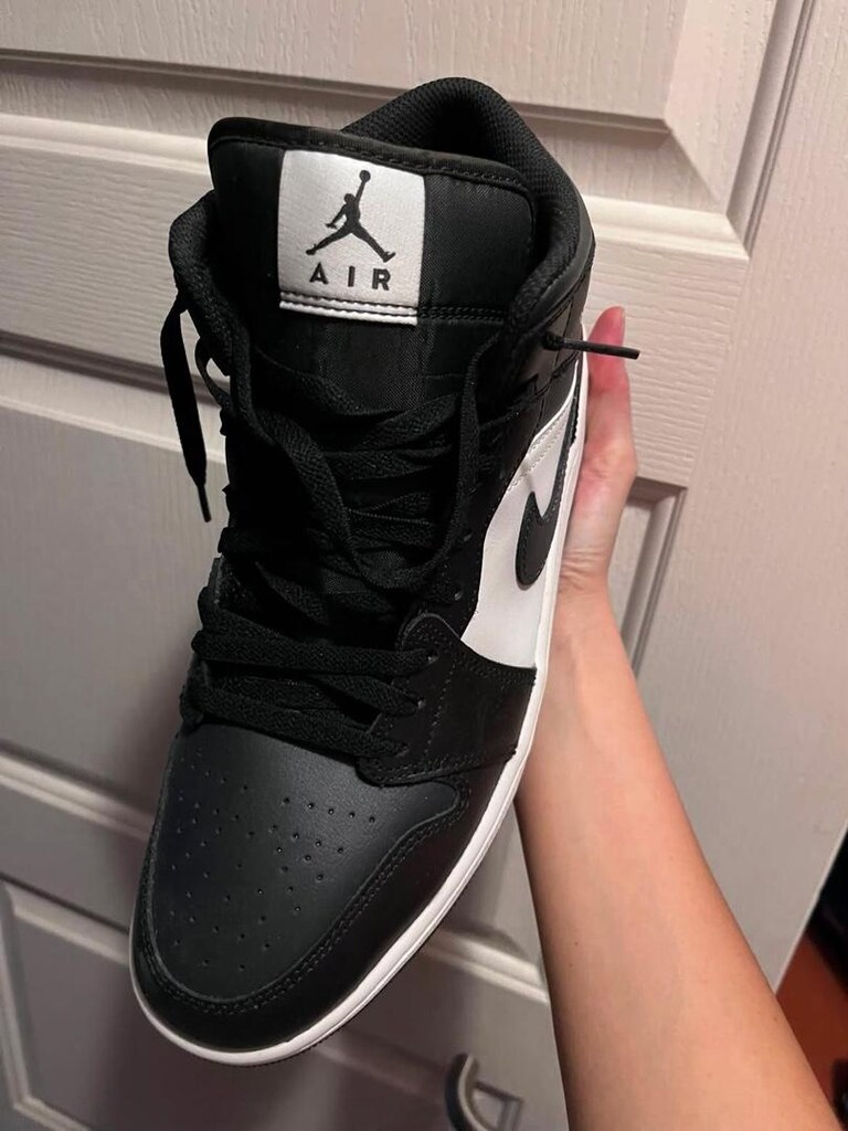 Orijinal Nike Air Jordan 1 Mid Lacivert-Beyaz - 2