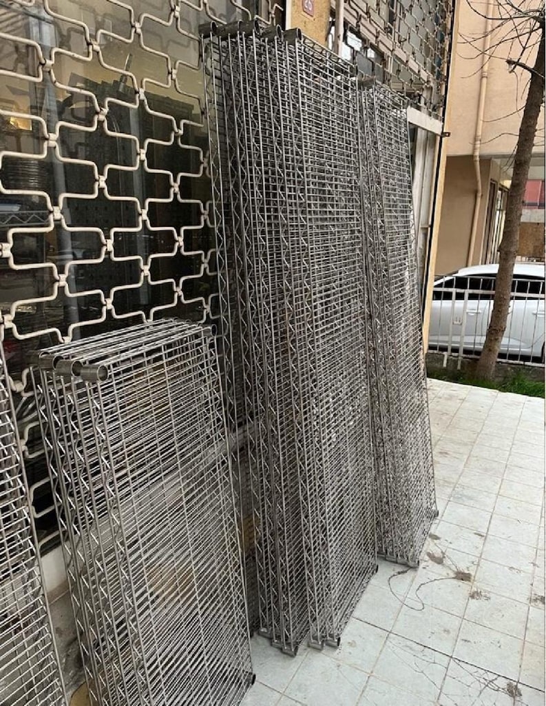 121x46x150 3 KATLI TEL İSTİF RAFI 304 KROM PASLANMAZ - 2