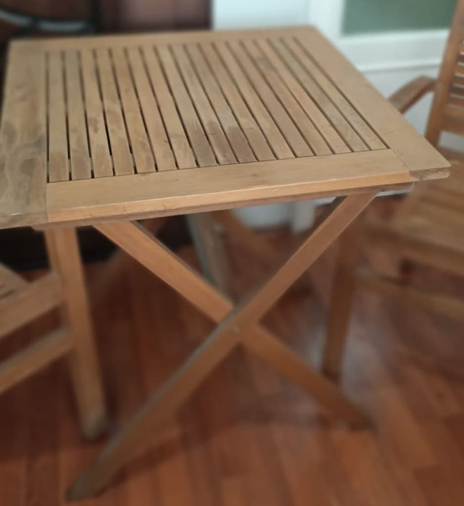 HİÇ KULLANILMAMIŞ KATLANABİLİR ORJİNAL TİK ( TEAK ) MASA - 2