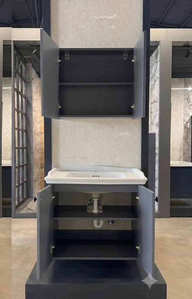 As 80 Cm Antrasit Banyo Dolabı Takımı - 2