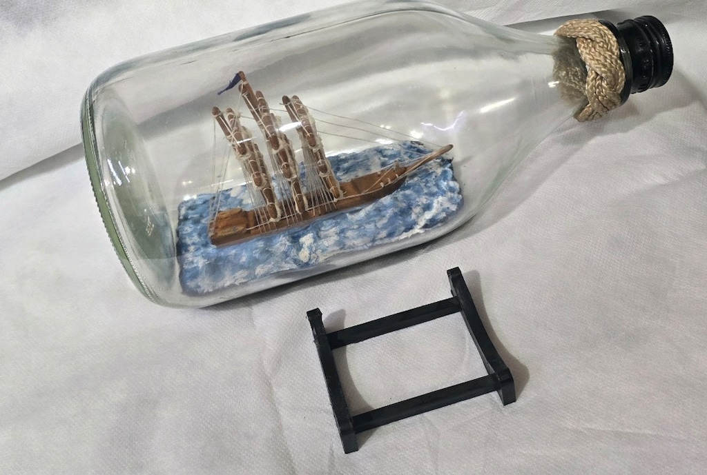 Nadir ) Vintage Büyük Boy 30 cn El Yapımı Yelkenli Gemi Dekoratif - 5