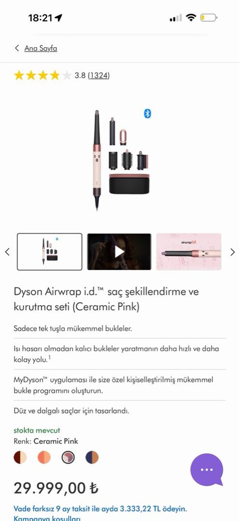dyson airwrap i.d orjinal - 2