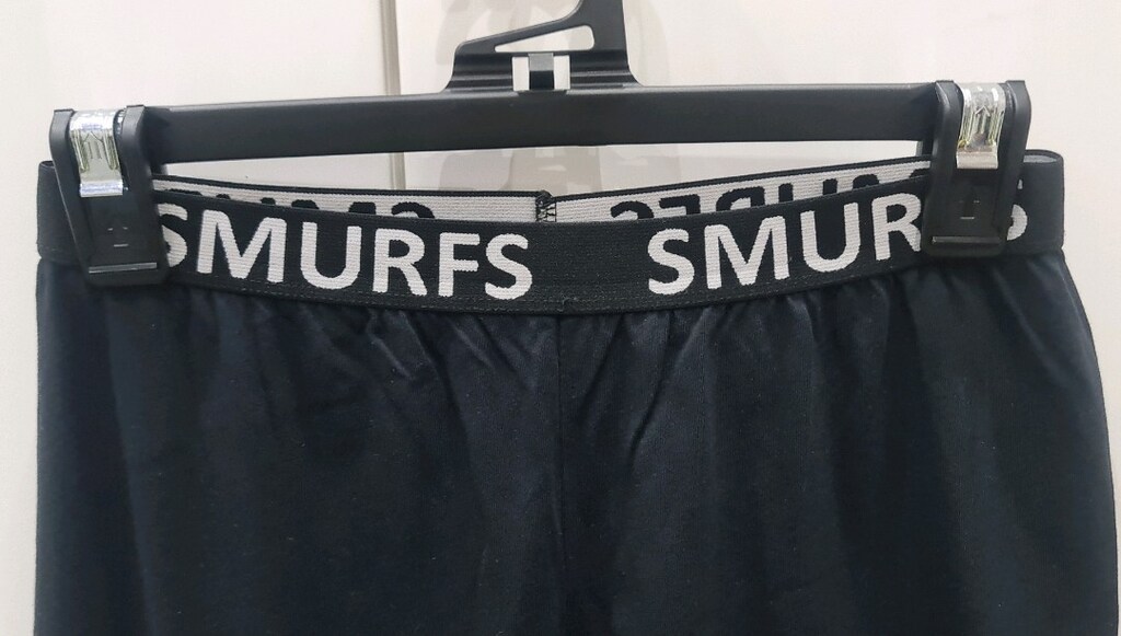 SMURFS Penty young 13-14 yaş tayt. %100 coton. Beli lastikli ve yazılı - 2