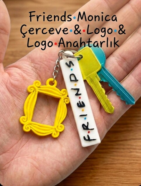 Friends Dizisi Monica Kapı Çerçevesi ve Logo Temalı Anahtarlık