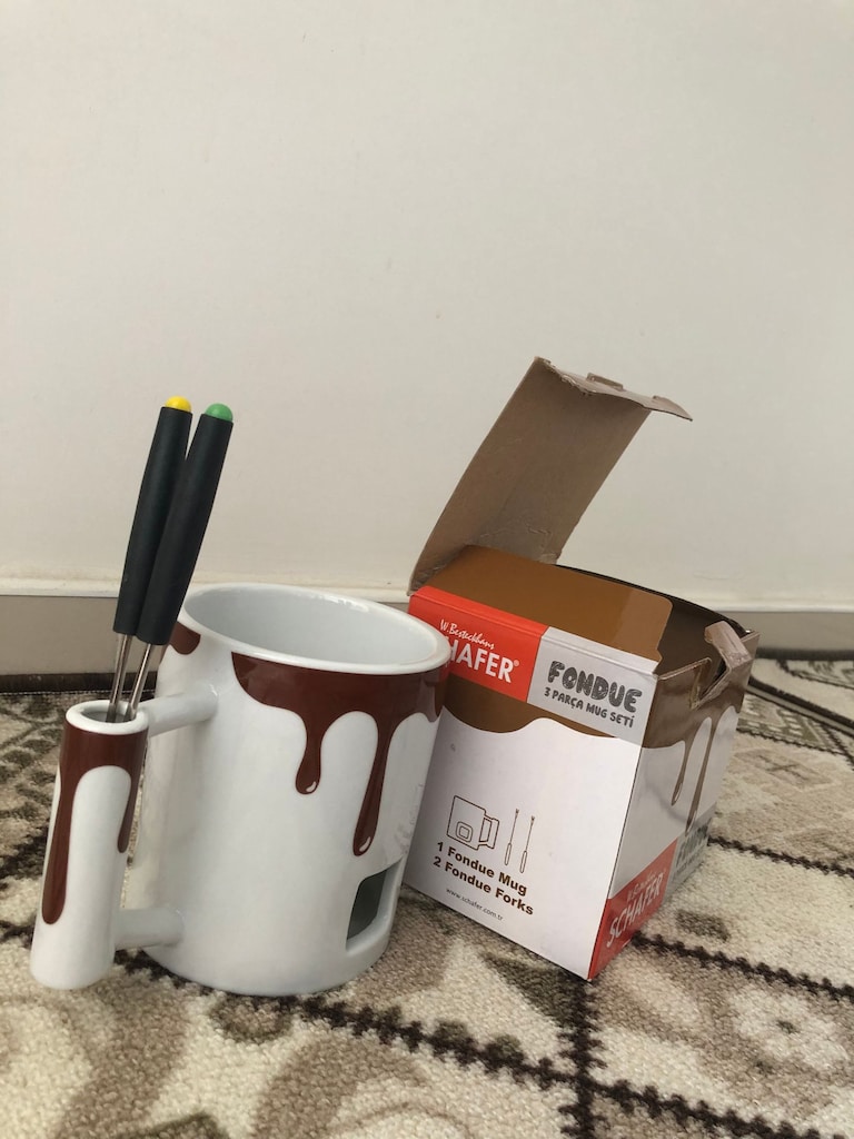 Schafer 3 Parça Çikolata Fondü Seti / Mug Set (Orijinal Kutulu)